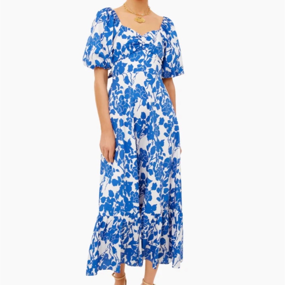 Blue floral Seaport midi dress
